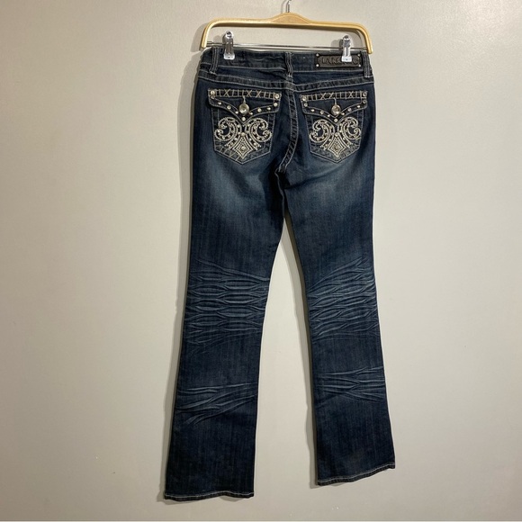 L.A Idol Denim Jeans blingy rhinstone pockets size women’s 29/34 - Picture 3 of 9
